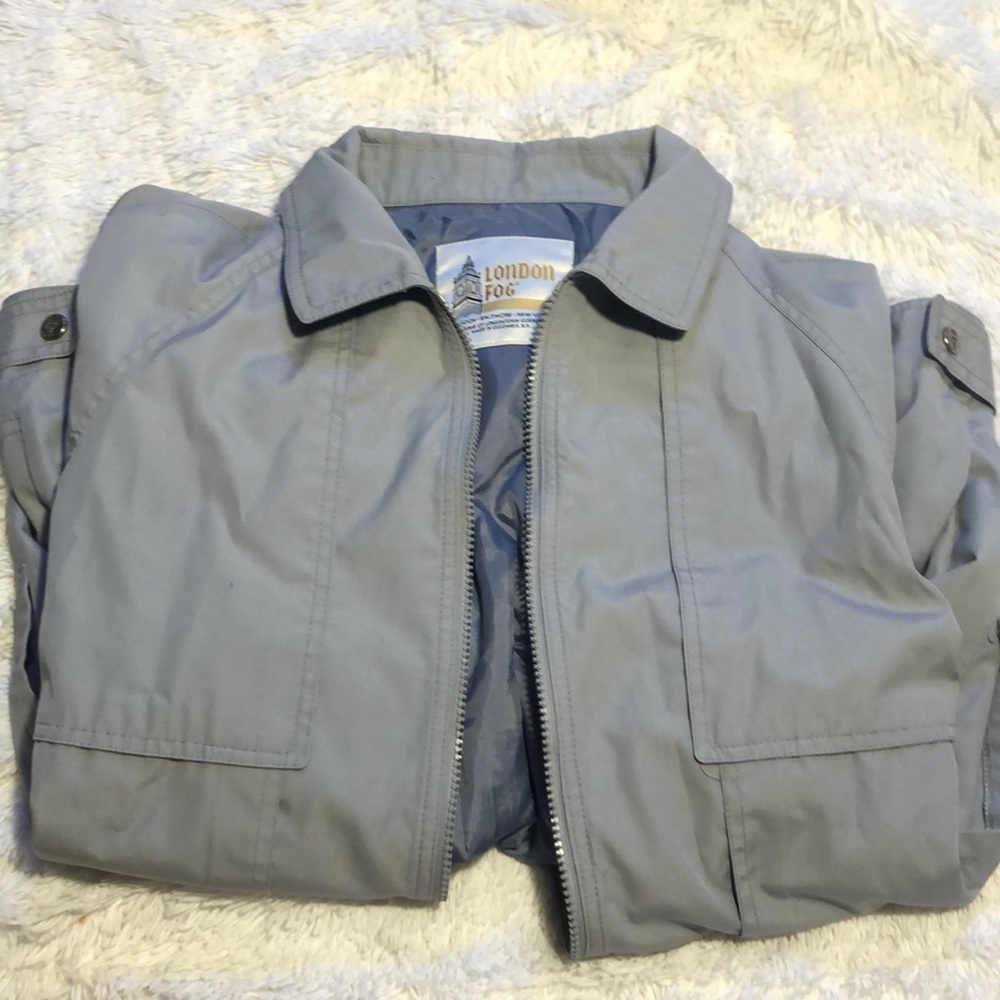 Vintage London Fog Short Trench Jacket Powder Blue